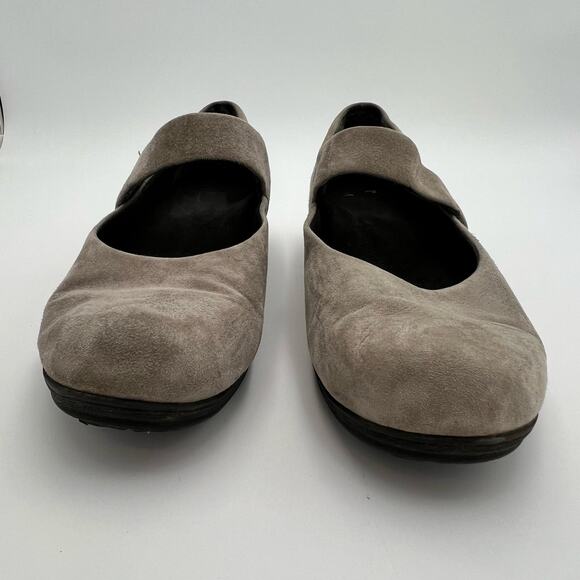 Abeo Ella Maryjane Wedge Shoes Womens 8.5 Gray Suede Leather Comfort Walking - Picture 2 of 10